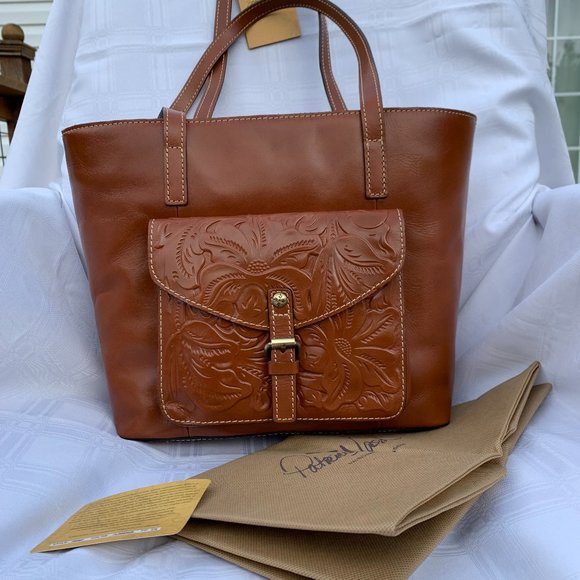 NWT Patricia Nash Leather Tooled Oakley Tote